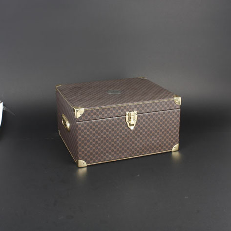 Wine Box Manufacturer Brown PU leather wooden wine bottle boxes