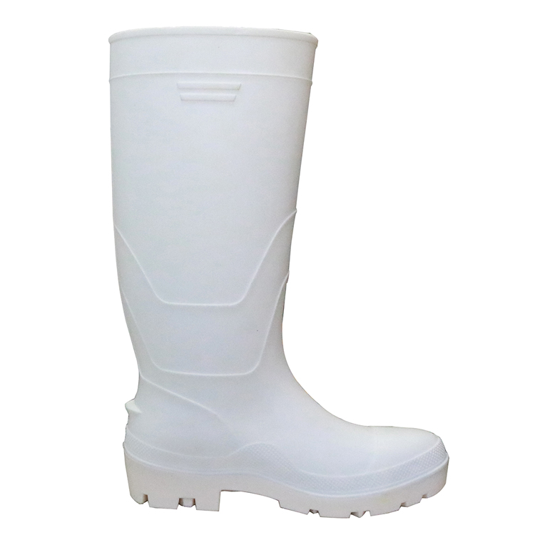 White Water Proof Oil Acid Resistant Food Industry Steel Toe Pvc Safety Rain Gumboots