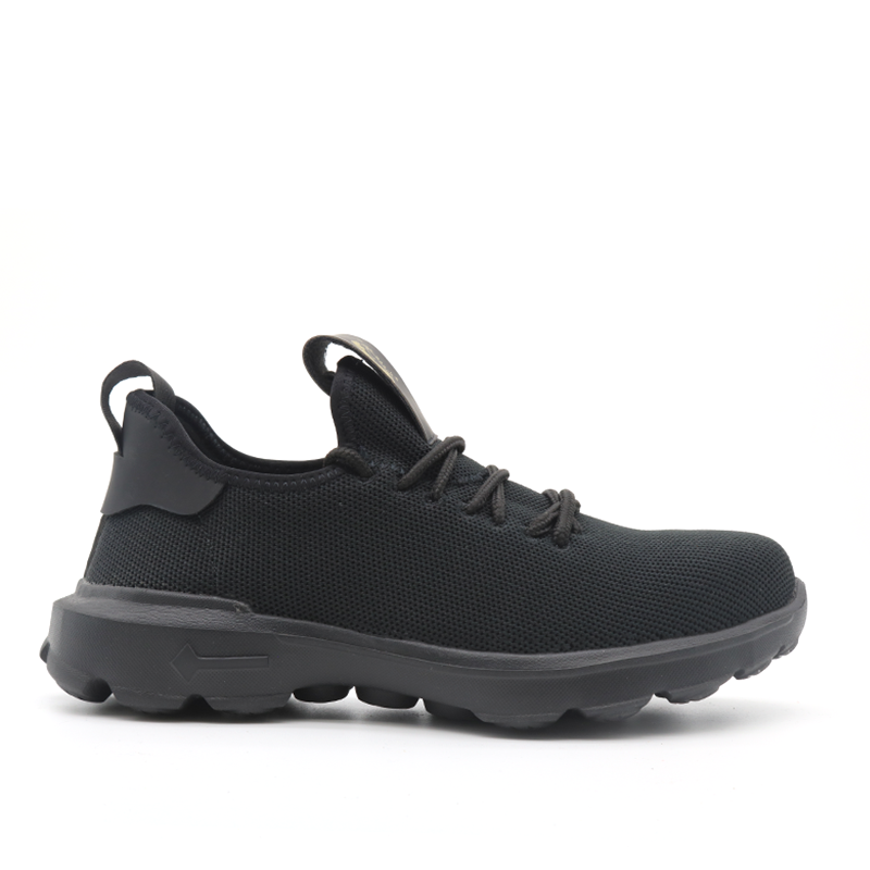 Black Soft EVA Sole Steel Toe Light Weight Safety Shoes Men Work