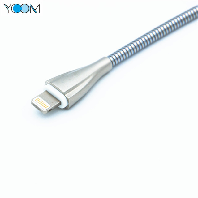 Spring iPhone USB Cable with Stainless Steel Material