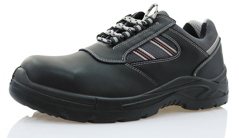 Low ankle black steel industrial safety shoes