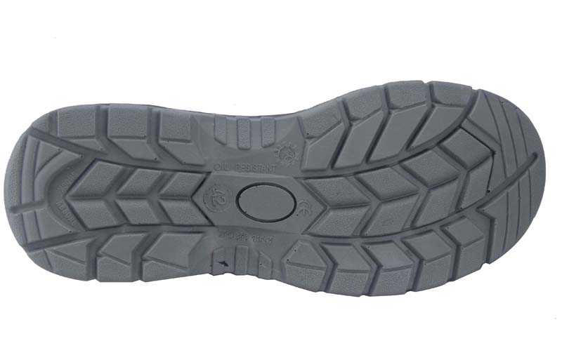 Green color stitching leather upper PU sole safety shoes for men