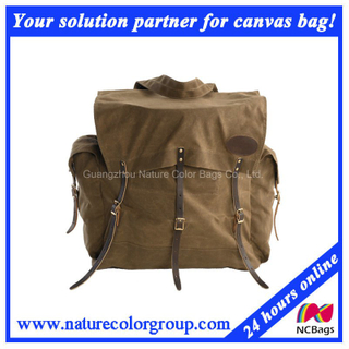 High-Capacity Leisure Waxed Canvas Backpack for Traveling