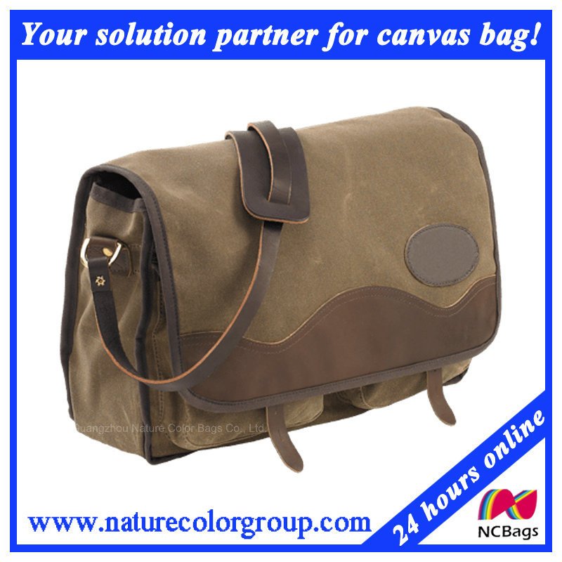 Mens New Designed Leisure Waxed Canvas Messenger Bag