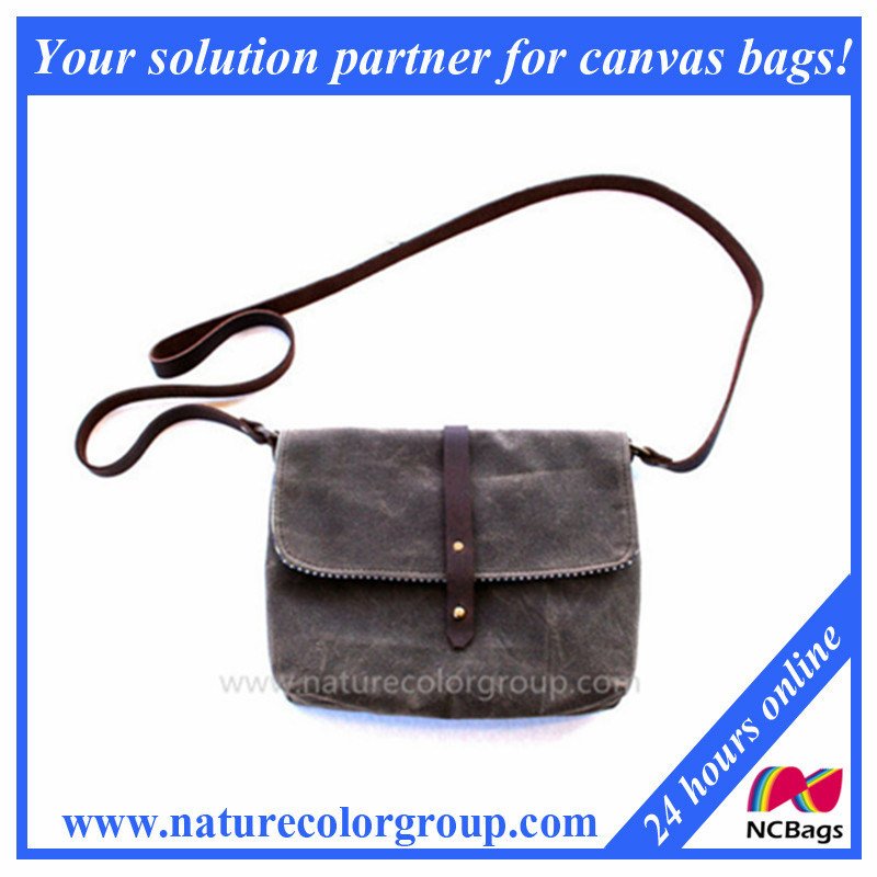 Designer Waxed Canvas Sling Bag Messenger Shoulder Bag