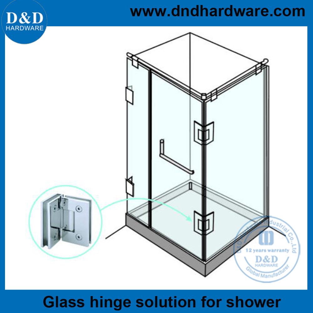 SS316 Bisagras de ducha de vidrio a vidrio-DDGH002