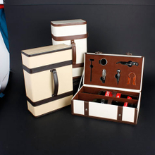 Wine Box Manufacturer PU leather luxury wooden wine box