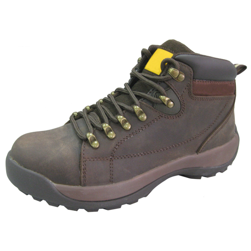 Brown Leather Oil Filed Safety Shoes Men Work
