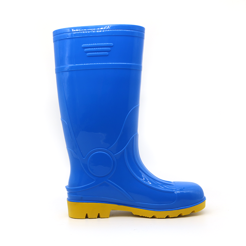Anti Slip Waterproof Glitter Pvc Safety Rain Boots with Steel Toe