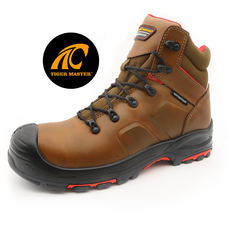 Anti Slip HRO Rubber Sole Composite Toe Waterproof Safety Shoe Boots for Men