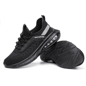 Black Non-slip Light Weight Anti Puncture Steel Toe Sneaker