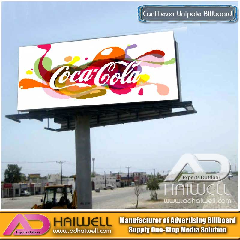 Custom Design Cantilever Werbung Unipole Billboard in China Lieferanten