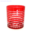 elegant red series hand cut glass candle container for wedding 