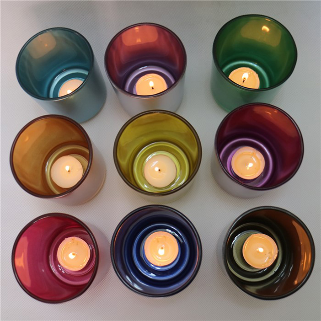 black matte candle glass containers votive candle jars with slate lids