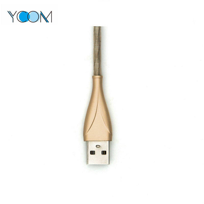 Nuevo cable USB de trenzado de resorte de metal para el tipo C