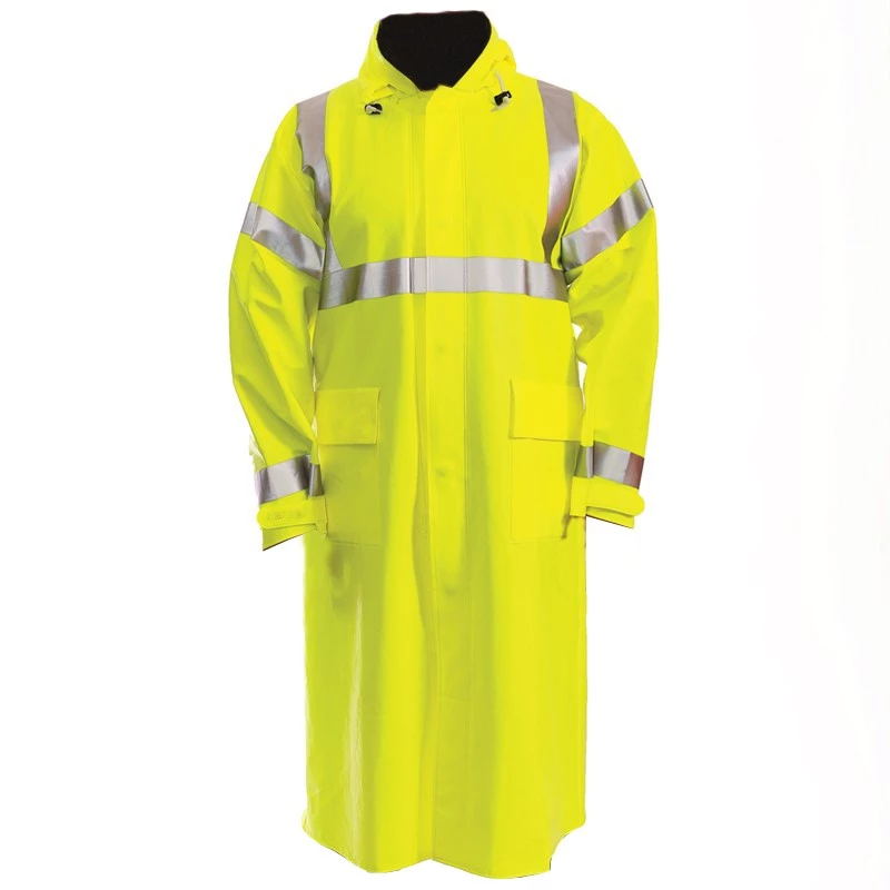 Anti Arc Flame Retardant high visibility reflective lime yellow water proof adult Raincoat for men 