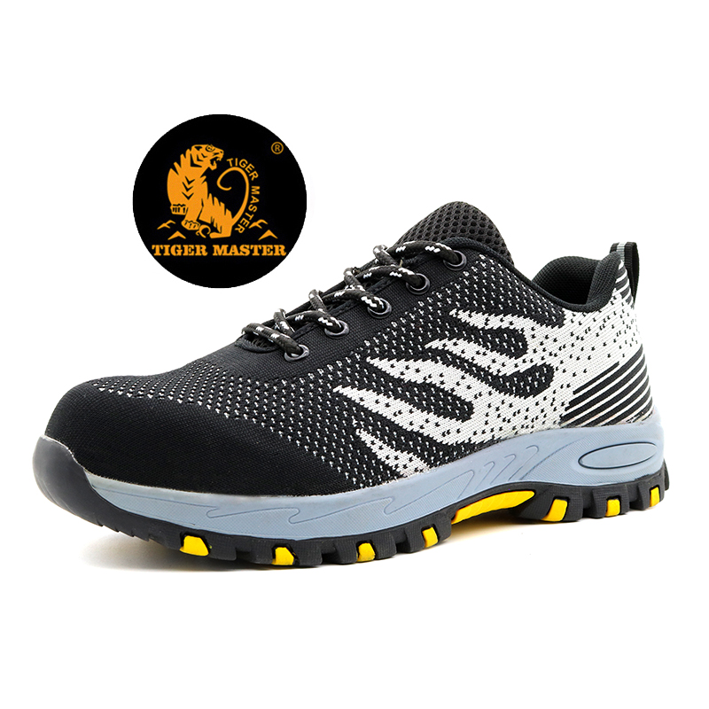 Cemented Soft Rubber Sole Men's Sport Safety Shoes Steel Toe