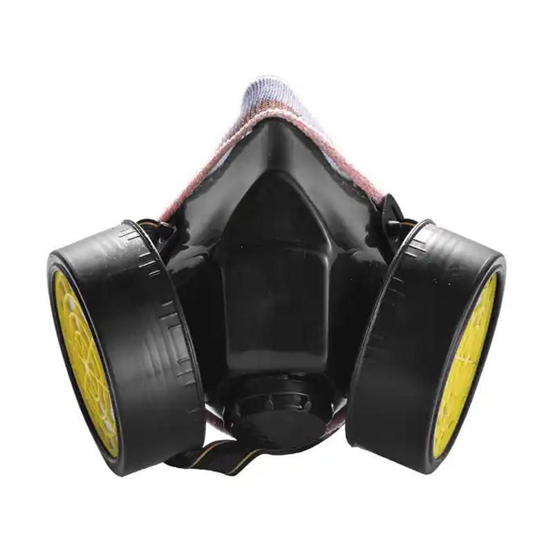 Half Face Protective Double Cartridge Gas Chemical Respirator Mask 