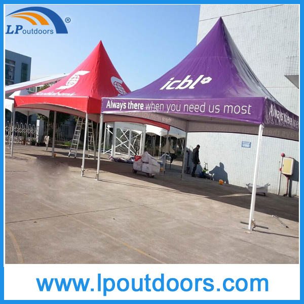 Carpa publicitaria de aluminio de alto pico con impresión de logotipo completo de 6 m 
