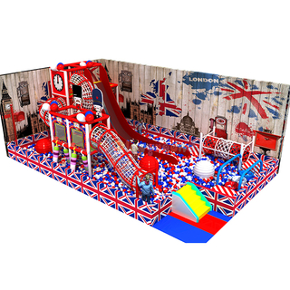 England Themed Amusement Park Kids Indoor Playground with Ball Pit and Slide