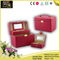 Pink Italian Leather Fancy Hinged 2 trays Jewelry Box