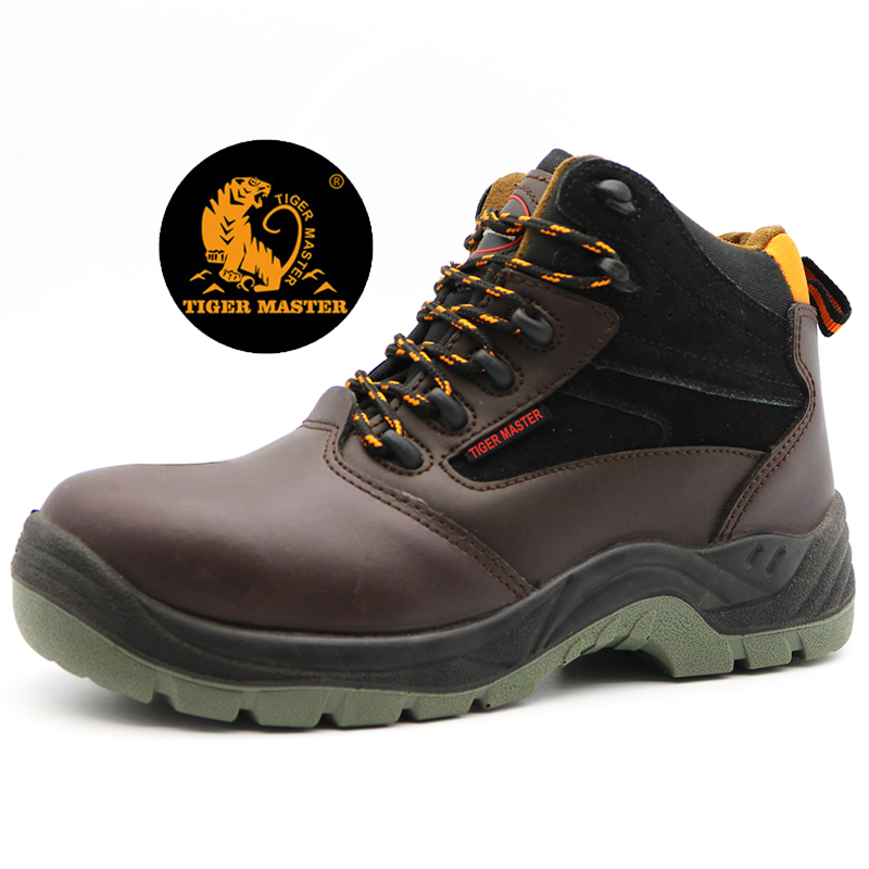 Anti Slip Brown Leather Chile Market Industrial Safety Shoes Steel Toe Cap
