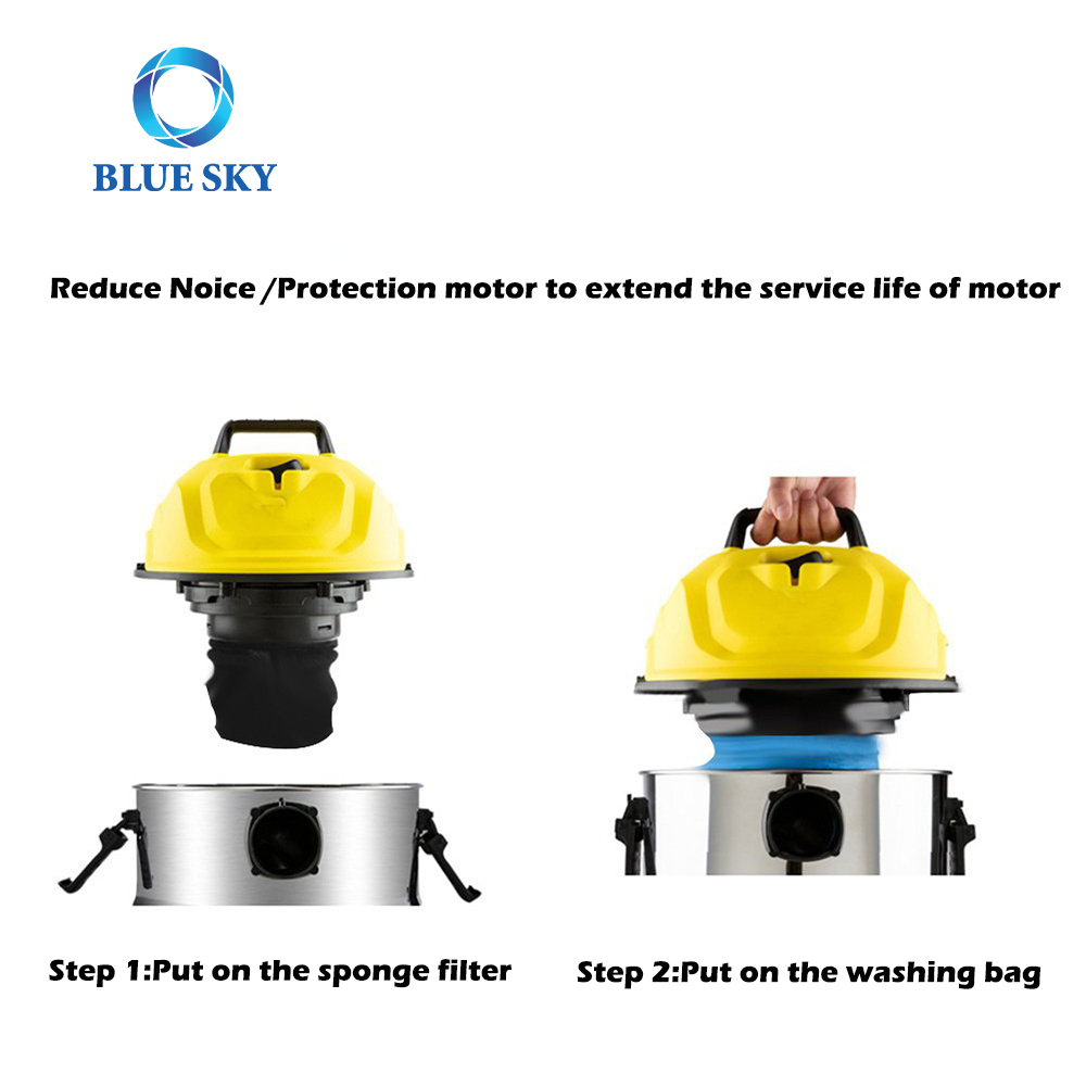 适用于 Karcher WD NT MV1 WD1 WD2 WD3 真空吸尘器零件配件的保护性过滤袋湿式和干式泡沫过滤器