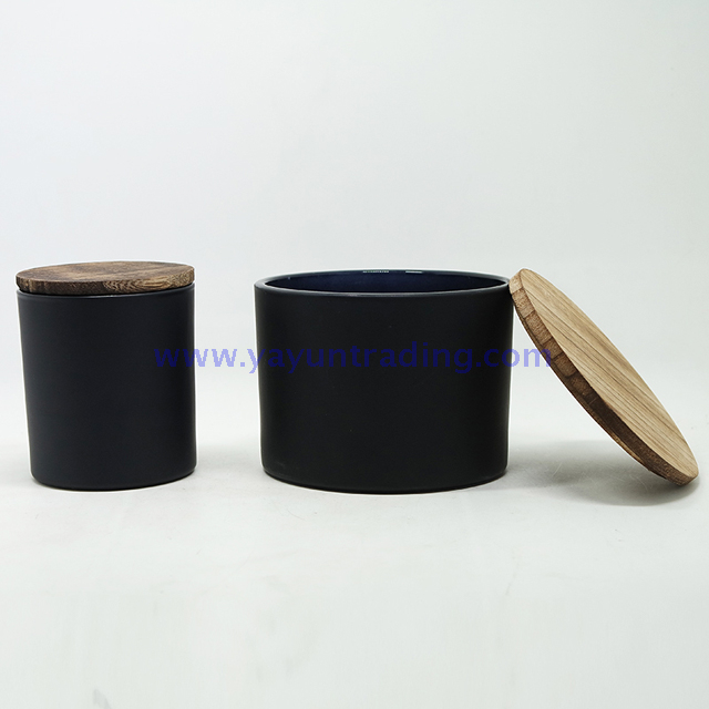  black matte candle glass containers votive candle jars with slate lids