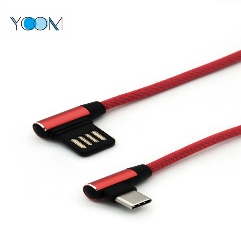 90 Degree Double Side USB Charging Cable for Type C