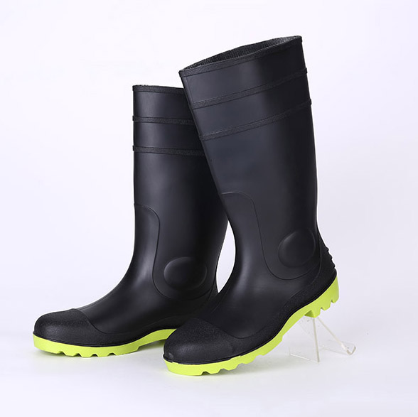 Cheap safety gum boots with steel toe and steel plate