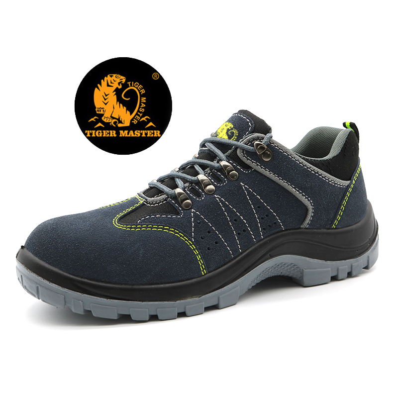 Suede Leather Anti Slip Pu Sole Work Shoes with Steel Toe Steel Plate