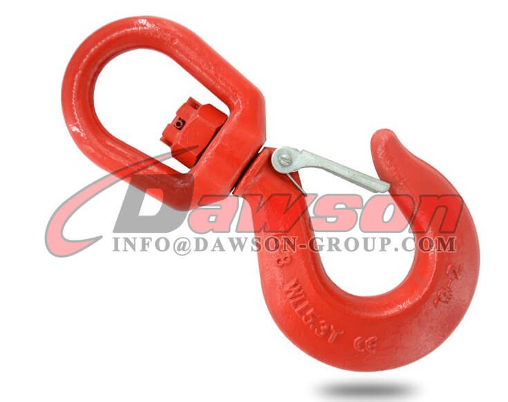 G80 Grade 80 Swivel Hook with Safety Latch for Heavy Duty Crane Lifting