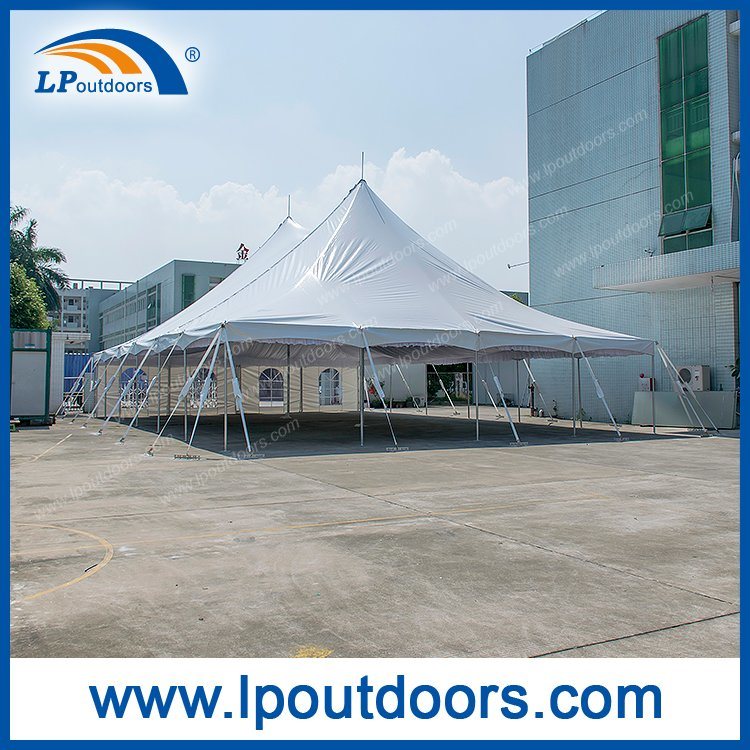 Carpa de poste y clavija de pico alto para exteriores 40X80 con revestimiento de techo para bodas