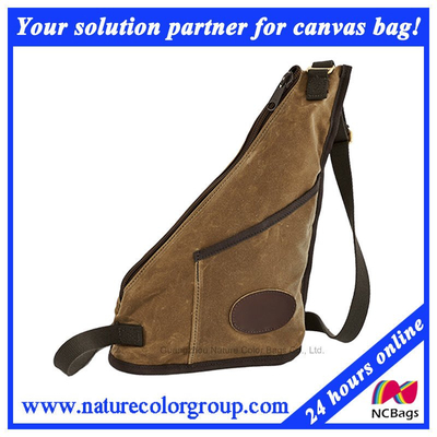 Leisure Casual Waxed Canvas Chest Bag for Traveling and Shopping