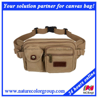 Mens Leisure Canvas Waist Bag for Shopping and Traveling