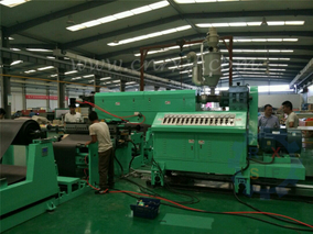La máquina elástico de la laminación de la protuberancia de la resina de la TPE para la red se divierte la pista competitiva
