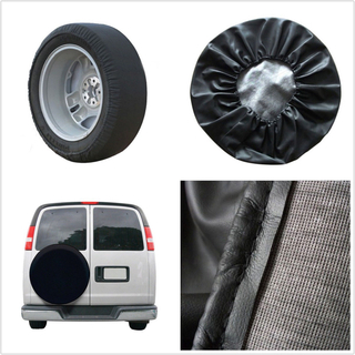 Durable PU Leather Black Autos Spare Wheel Tire Cover Protection 