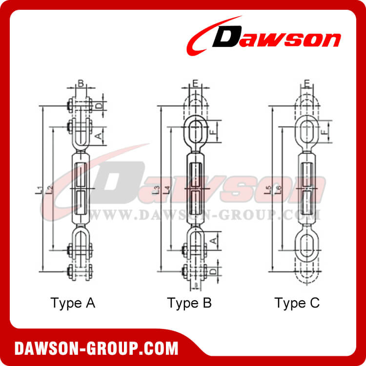 High Strength UU Type Open Turnbuckle, Heavy Duty Turnbuckles Jaw and Jaw Dawson Group Ltd