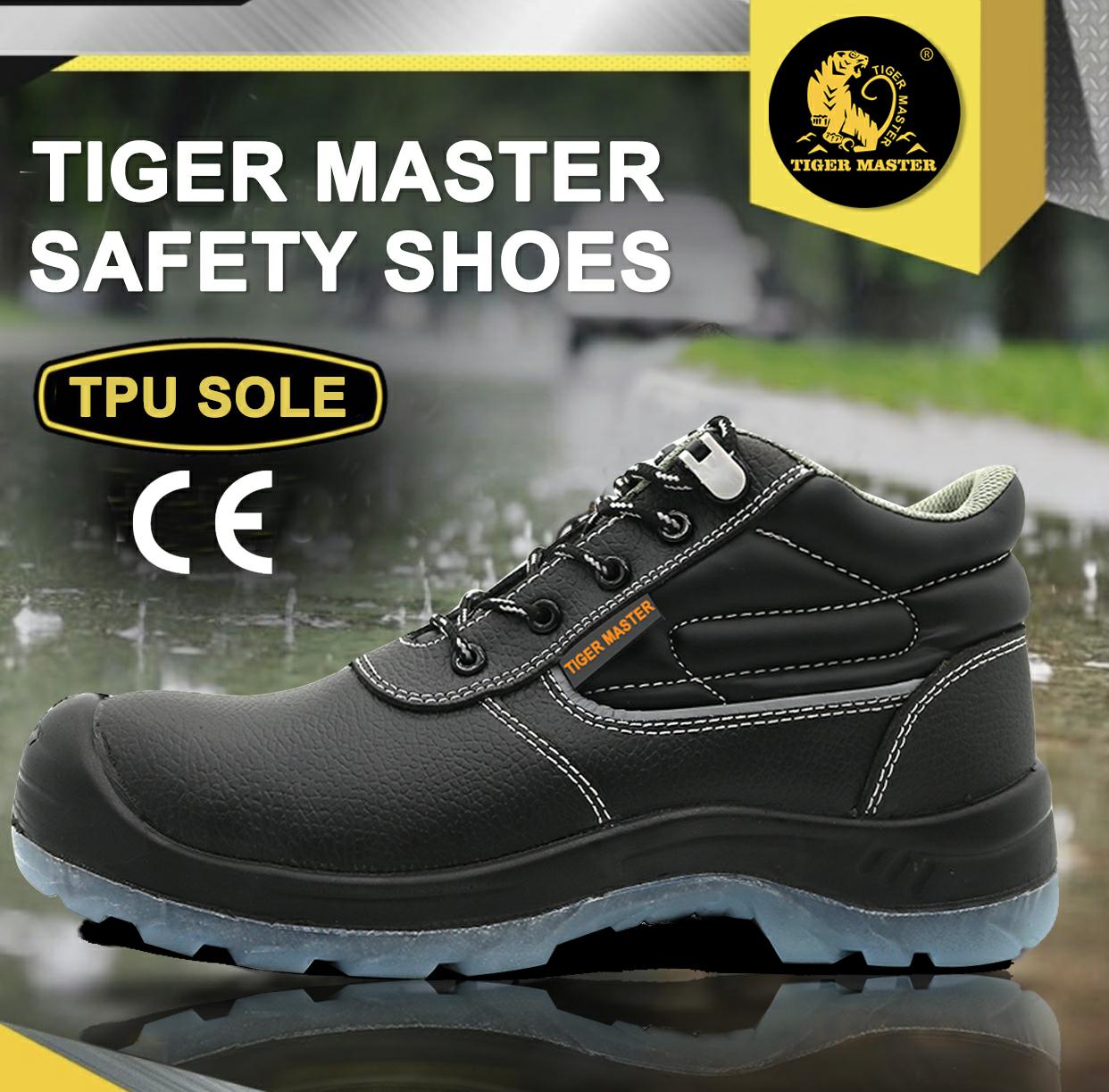 CE black leather TPU sole oil field safety shoes composite toe Buy CE oil industry safety