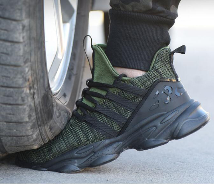 Shock Absorption Super Light Anti Puncture Sneakers Safety Shoes Steel Toe Cap