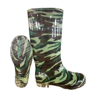 Waterproof Anti Slip Cheap Glitter Pvc Rain Boots Camouflage