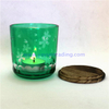 home decoration glass candle holder with wooden lids