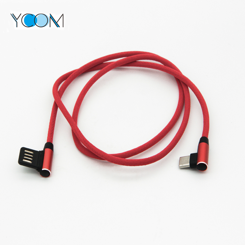 90 Degree Double Side USB Charging Cable for Type C