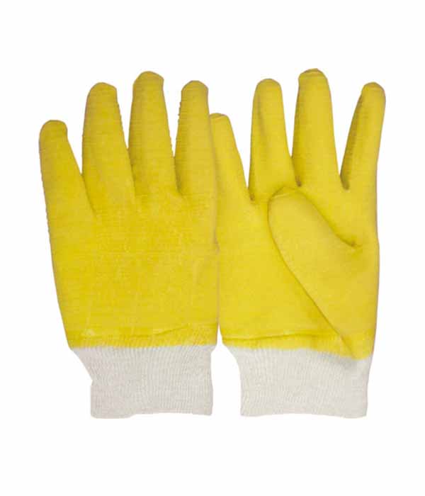 3202 yellow latex fully dipped industry safety gloves
