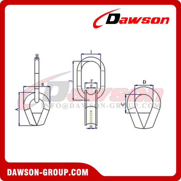 Hot Dip Galvanized Wire Rope Thimble K3B with Ear & Master Link, Super Carbon Steel Wire Rope