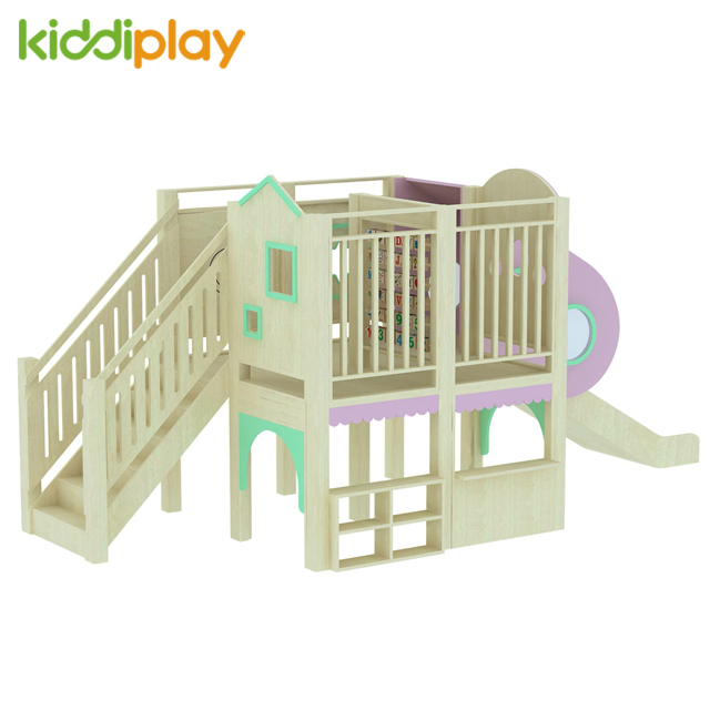 儿童区角阁楼游戏屋幼儿园早教中心木质滑梯小房子攀爬滑钻洞组合