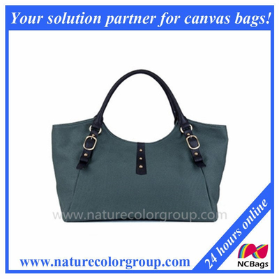 Designer Causal Canvas and Leather Hobo Shoulder Tote Bag Large
