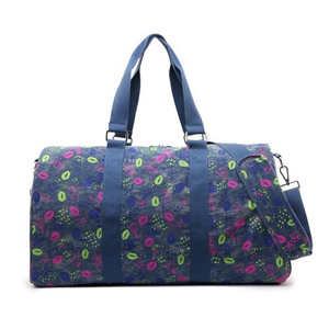 SP6056 Large printed travel duffle bag with shoes pocket for traveling or sports