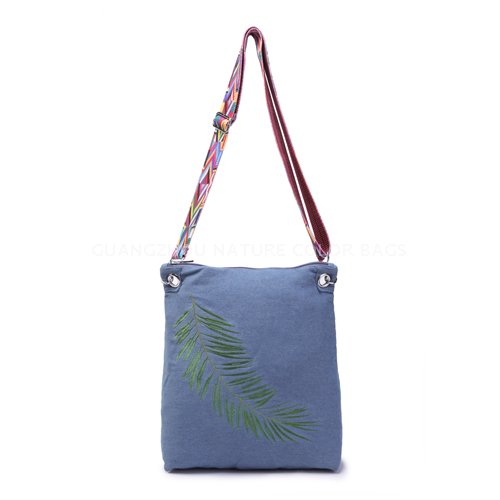 SP7035 simple Embroidery leaf Single shoulder bag for women