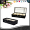 Pu leather custom Pu leather 5 Slots leather Black Watch Collection Box with Glass Top